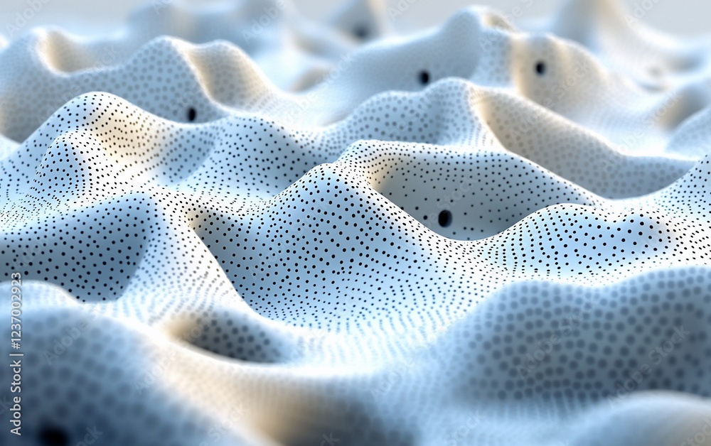Poster abstract wavy surface with dotted texture.