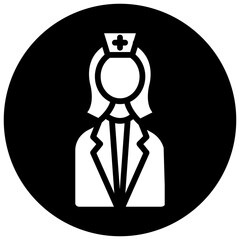 Dentist Nurse Glyph Black Circle  Icon