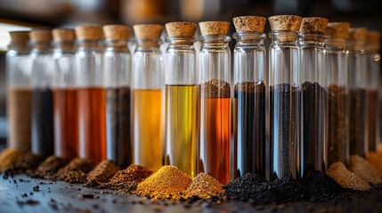 contamination concept. Soil sample with contaminants analysis image