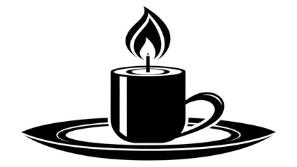 coffee cup stylized flame