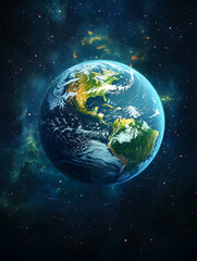 Obraz premium Earth, space, planet, cosmos, nebula, background, environmental, global, conservation, education