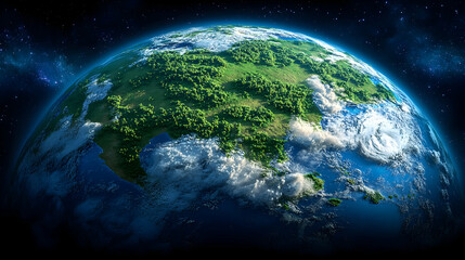 Earth's Southeast Asia Lush Forests, Ocean Clouds. Geography, Education