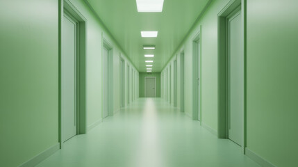 Obraz premium Abstract mint green hallway interior background empty room with with high key lighting 3d render illustration