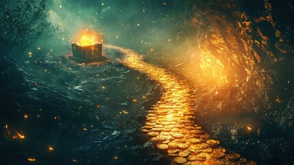 Mystical environment a surreal financial journey in digital art