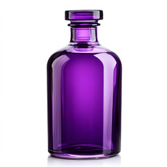 A beautifully designed purple glass bottle, perfect for adding a touch of elegance to any setting. Ideal for showcasing beverages, decor, or personal care products.