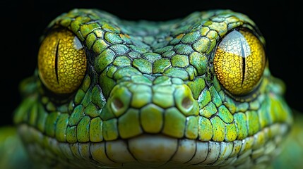 Fototapeta premium Emerald Gecko Portrait: Close-Up of Scaly Skin and Glowing Eyes