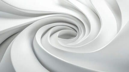 Obraz premium White intersected 3d spirals, abstract digital render illustration, modern futuristic background pattern