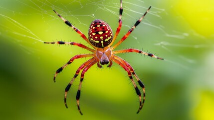 Fototapeta premium Spider web close up texture composition background