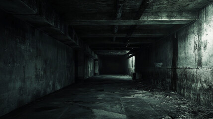 Fototapeta premium dark concrete cellar basement underground hall 3d render illustration