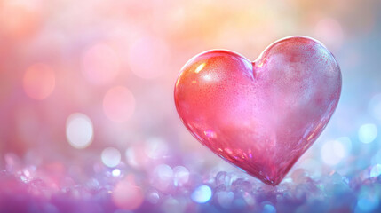 Obraz premium abstract background heart pink bokeh out of focus blurry 3d render illustration