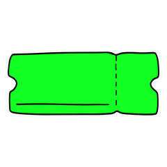 Sticker on the subject with the image of a ticket.