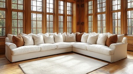 Luxurious Sectional Sofa in Sunlit Room