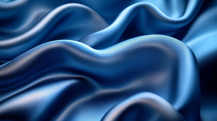 Obraz premium Flowing blue silk fabric creating elegant textures in soft light