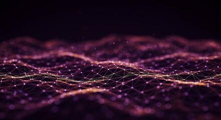 Abstract Purple and Orange Data Wave Background Image