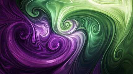 Fototapeta premium Abstract colourful green and violet curves background illustration 2d rendering