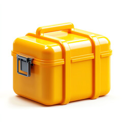 A bright yellow storage box made of durable material, perfect for keeping tools, supplies, or personal items organized at home or work