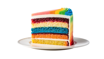 rainbow layered cake slice png