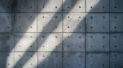 Naklejka premium Concrete cubes basement wall with backlight day light industrial grunge concrete background 3d render illustration