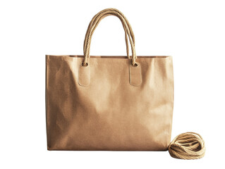 Naklejka premium Stylish paper tote bag, white isolated background