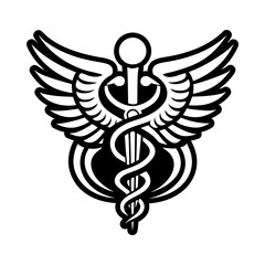 Fototapeta premium A glyph style icon of caduceus tattoo symbol