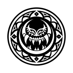 Fototapeta premium A solid style icon of magical moon symbol