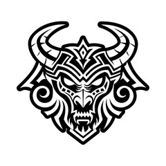 A glyph style icon of demon symbol