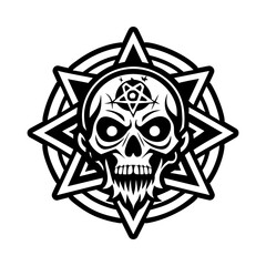 Necromancy tattoo icon in solid style