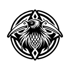 Bird tattoo icon in filled style