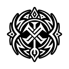 A solid style icon of courage rune symbol