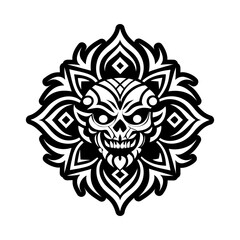 Devil tattoo icon in solid style