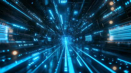 Naklejka premium design blue background modern technology with blue lights 3d render illustration