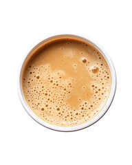 Brown coffee, white isolate background