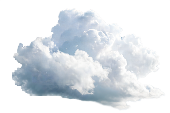 Cutout clean white cloud transparent backgrounds special effect 3d illustration