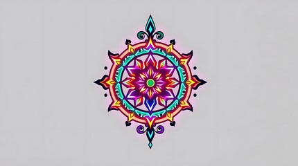 Colorful mandala design showcasing intricate geometric patterns and bold shapes