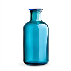 A stylish blue glass bottle, ideal for showcasing beverages. Its elegant design makes it perfect for home decor, events, or as an artistic display in cafes and restaurants.