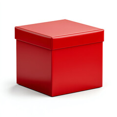A vibrant red gift box with a sleek design, perfect for various occasions. Ideal for presenting gifts during celebrations, holidays, or special events, adding a touch of elegance.