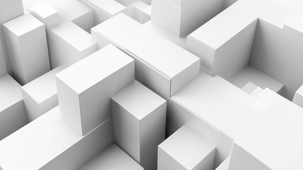 Obraz premium abstract white cubes minimalistic pattern 3d render illustration