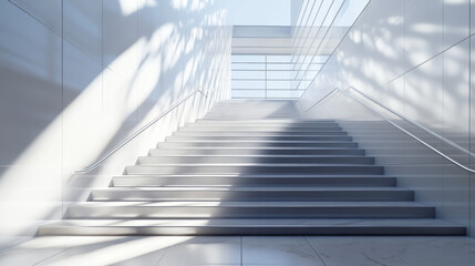Fototapeta premium abstract stair case architecture detail 3d render illusteration with sun light and shadows
