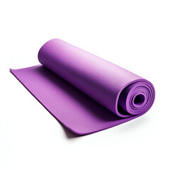 A vibrant purple yoga mat rolled out, perfect for practicing yoga and meditation