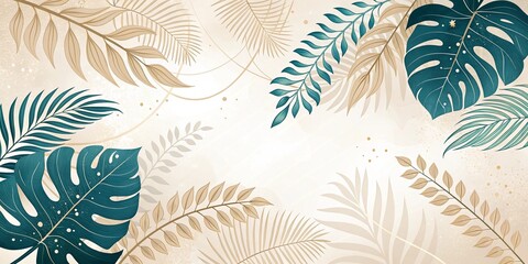 Naklejka premium tropical leaves background