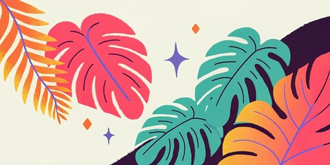 Fototapeta premium tropical leaves background