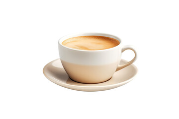 Obraz premium cup of coffee top view isolated on transparent background