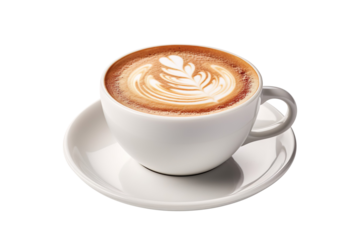 Cup of Cappuccino Coffee isolated on transparent background