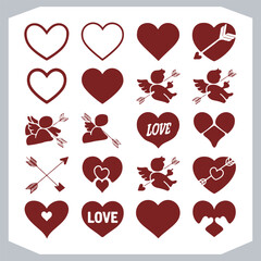 Love and Valentine&rsquo;s Heart Collection Full Vector Silhouettes