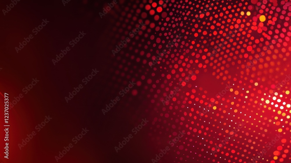 Wall mural red dots pattern background with gradient. may be used as a tech or futuristic wallpaper