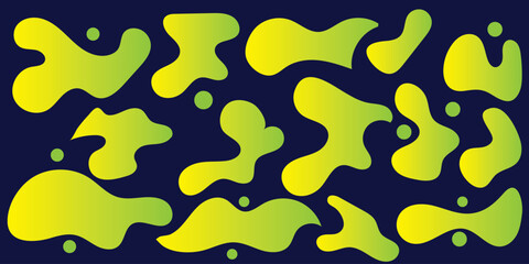 Collection of Brutalist, metaball, morphing abstract geometric shapes and elements. Modern, minimalist contemporary primitive geometric shapes and elements