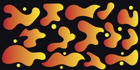 Collection of Brutalist, metaball, morphing abstract geometric shapes and elements. Modern, minimalist contemporary primitive geometric shapes and elements