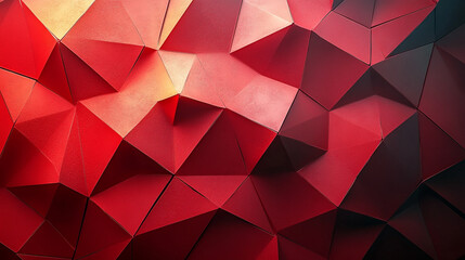 Obraz premium Abstract geometric red pattern on textured wall showcasing dimensional design