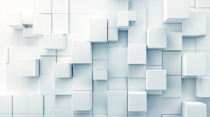 Obraz premium abstact white modern architecture background with white concrete cubes geometric shapes 3d render illustration