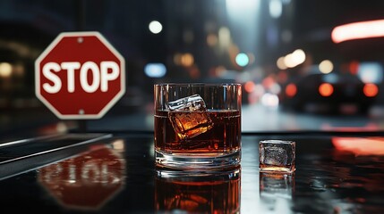 Modern whiskey bar with bourbon and city nightlife ambiance